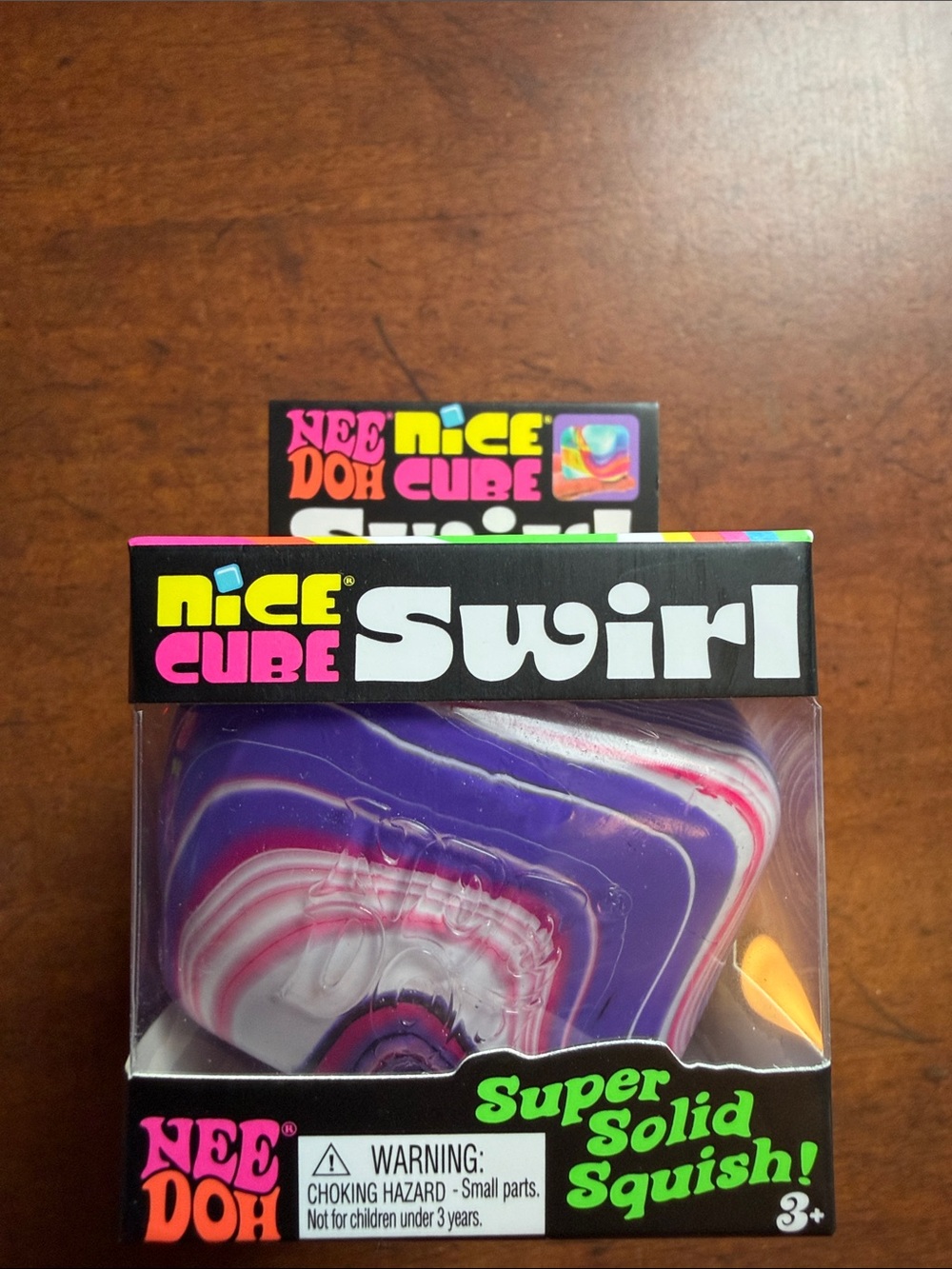Needoh Nice Cube Swirl Kids Squishy - Purple & White